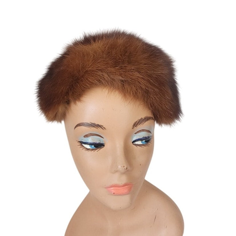 Vintage 50s Bes-Ben Hat Brown Sable Fur