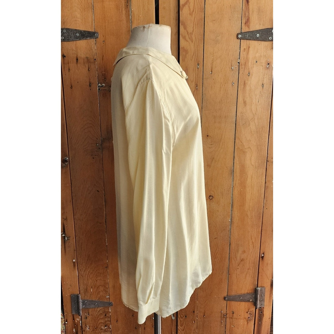 Vintage 80s Armani Blouse Cream Silk Tunic