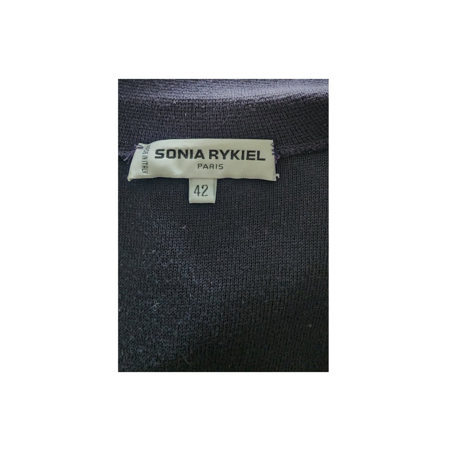 Vintage 90s Sonia Rykiel Tunic or Mini Dress Navy Blue Knit Sailor Collar Long Sleeved 42