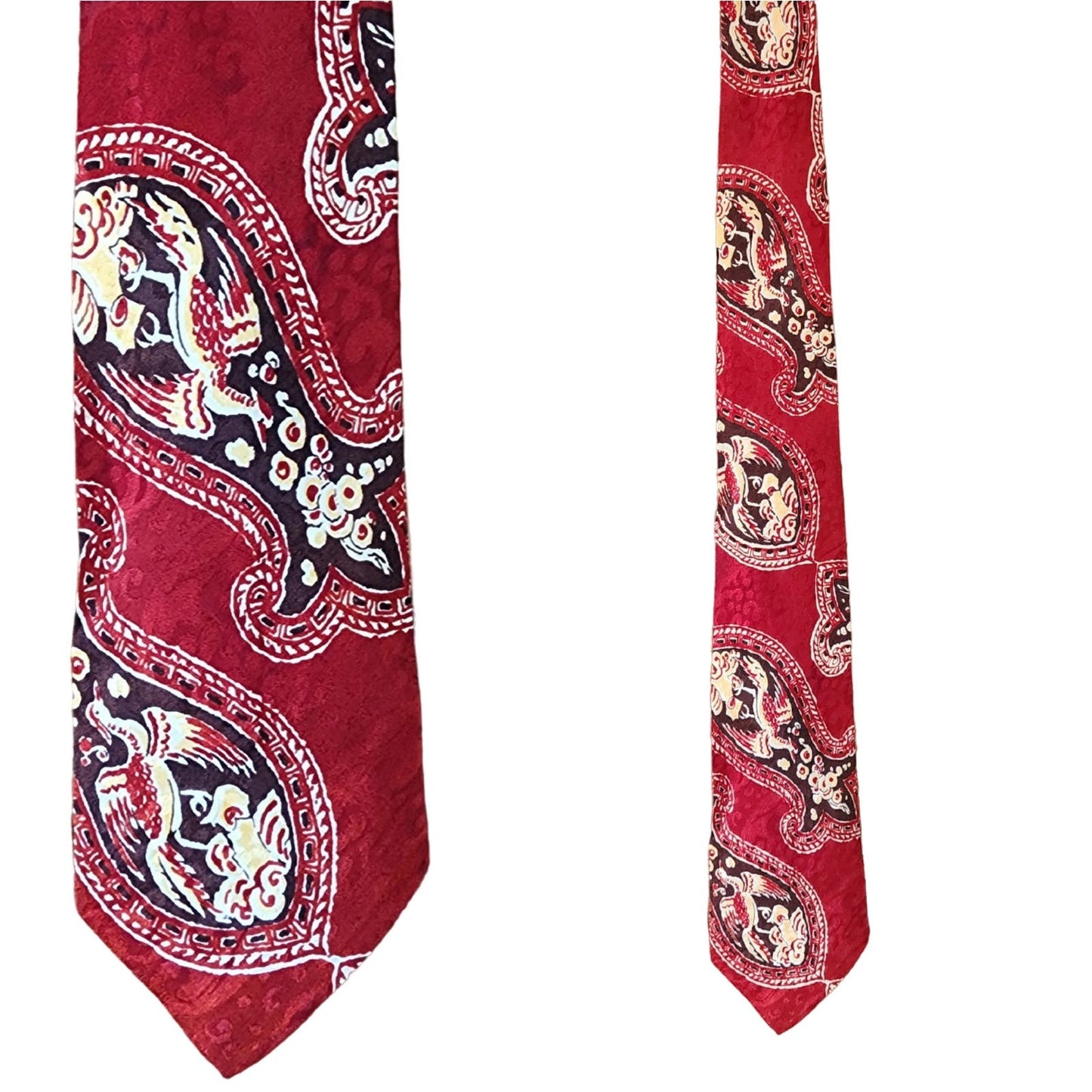 Vintage 40s Mens Tie Altman Cravats Pagoda Prints Batik