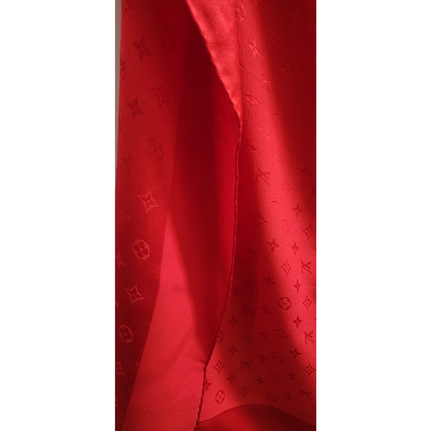 Vintage Louis Vuitton Scarf Red Silk Square w/Monogram Print