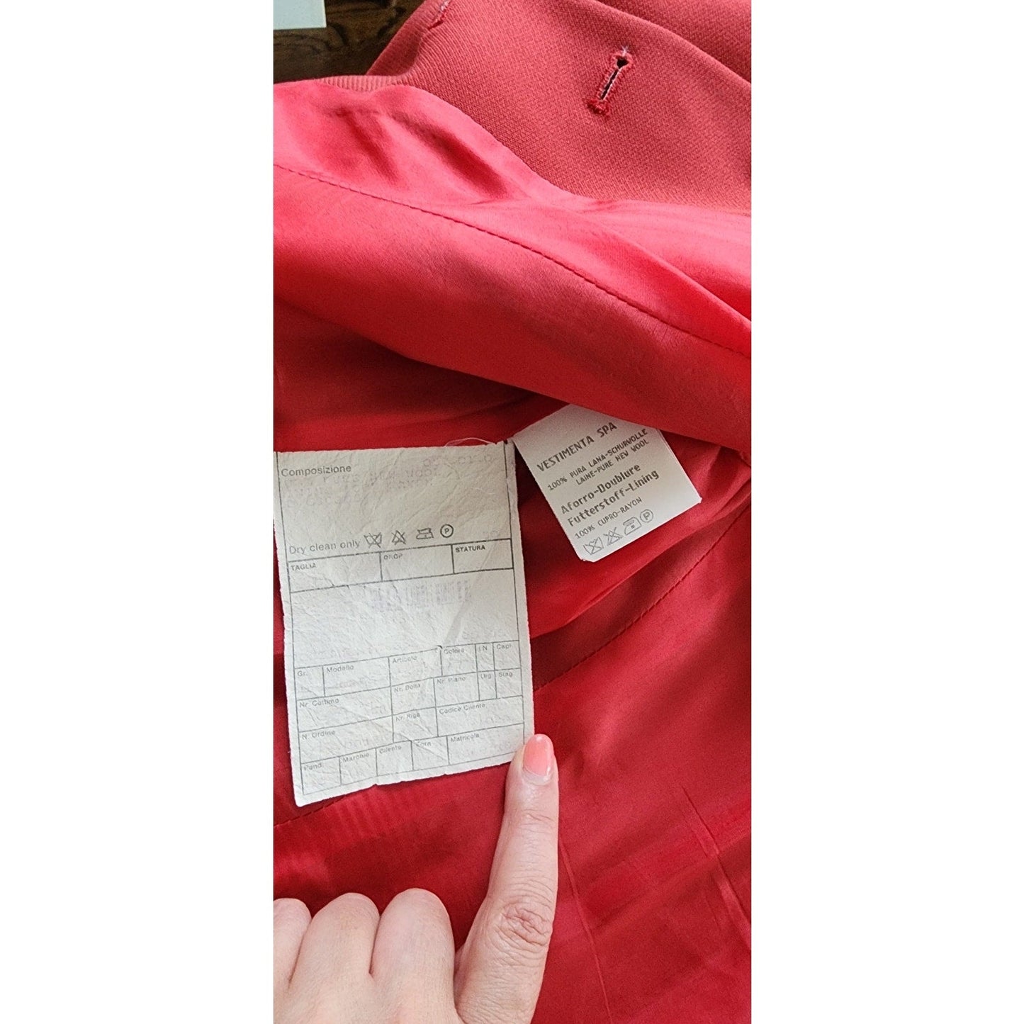 Vintage 90s Armani Black Label Blazer Rust Red Wool IT 50