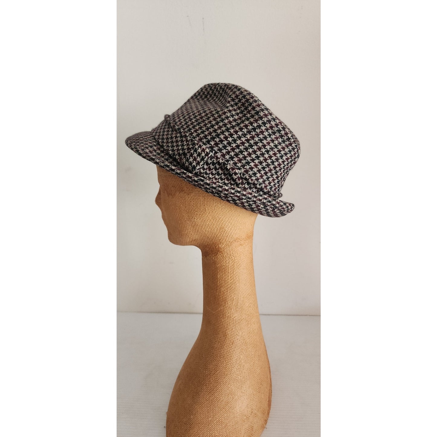 Vintage 60s Mens Fedora Gray Cashmere Houndstooth Dobbs Golden Coach