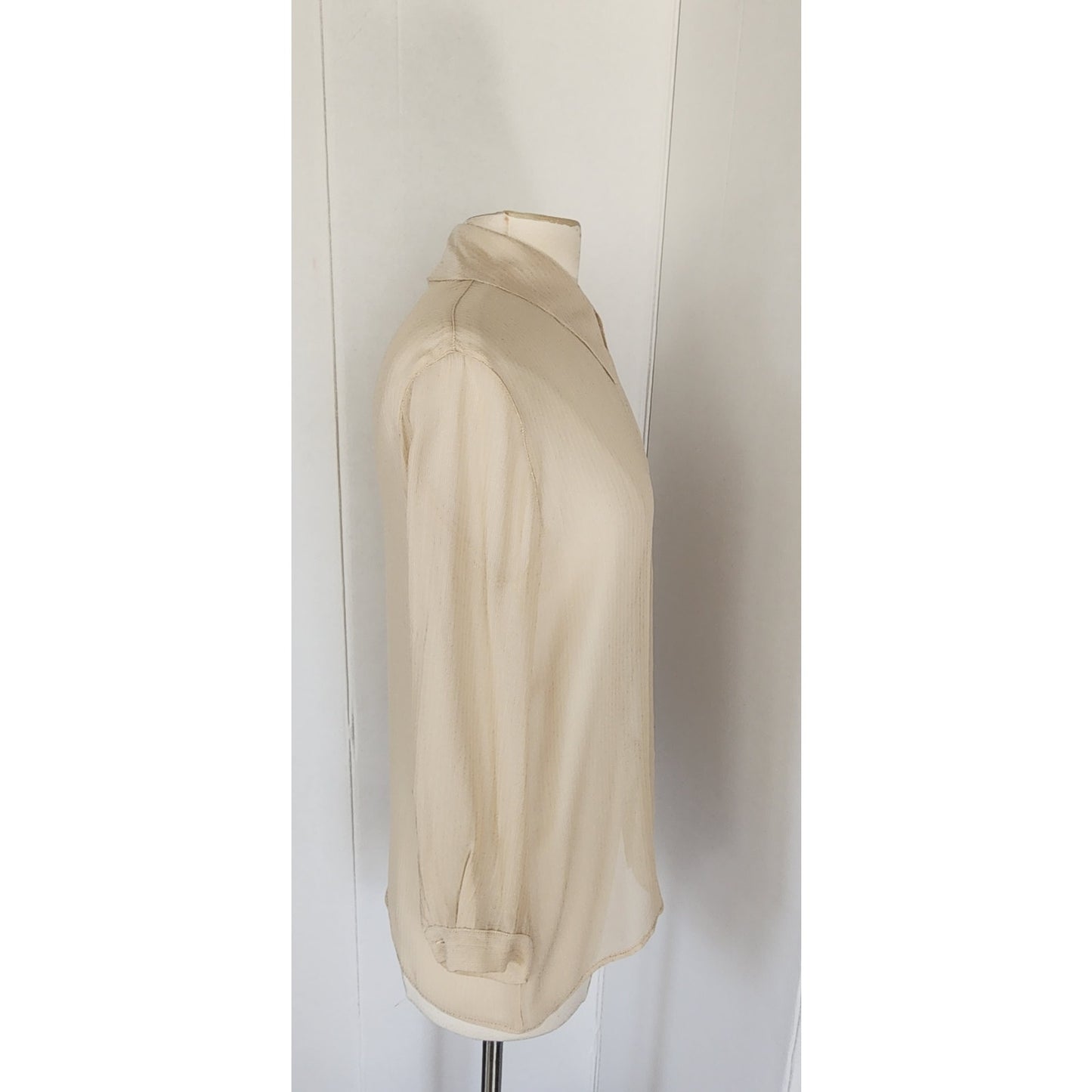 Vintage 90s Beige Silk Blouse Giorgio Armani Le Collezioni / M