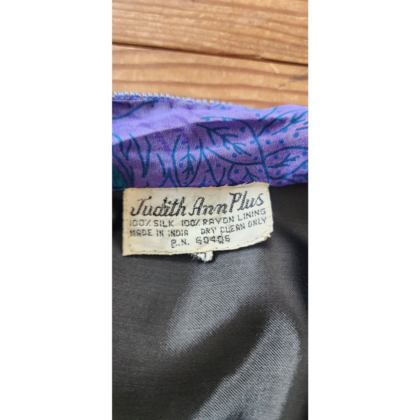 Vintage 80s Purple Sequined Jacket Bat Wing Sleeve Judith Ann Plus