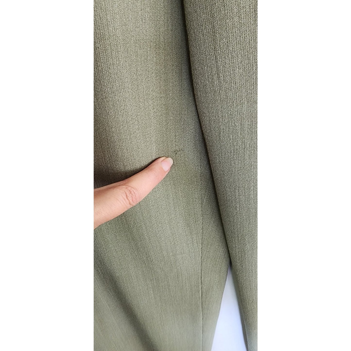 Vintage 90s Richard Tyler Pant Suit Green Wool Silk Blend / Small