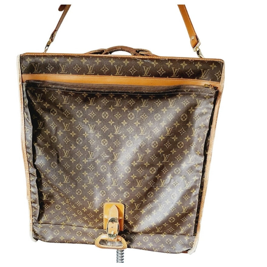 Vintage Louis Vuitton Leather Garment Bag Folding Luggage