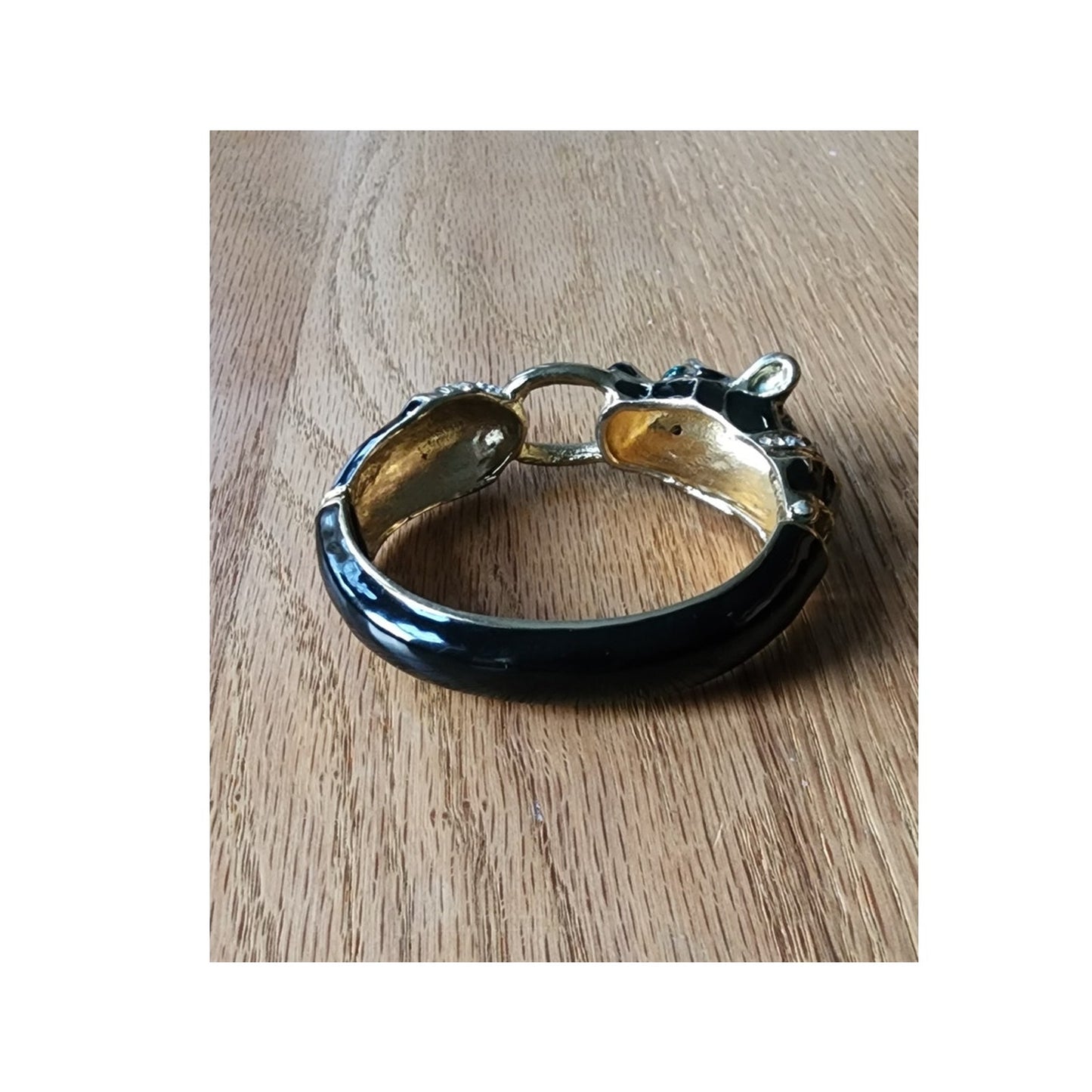 Vintage Black Panther Enamel Bracelet Art Deco Erte Style
