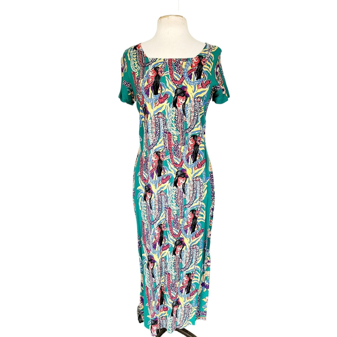 Vintage Tiki Print Dress Reyn Spooner Hawaiian Traditionals / XS