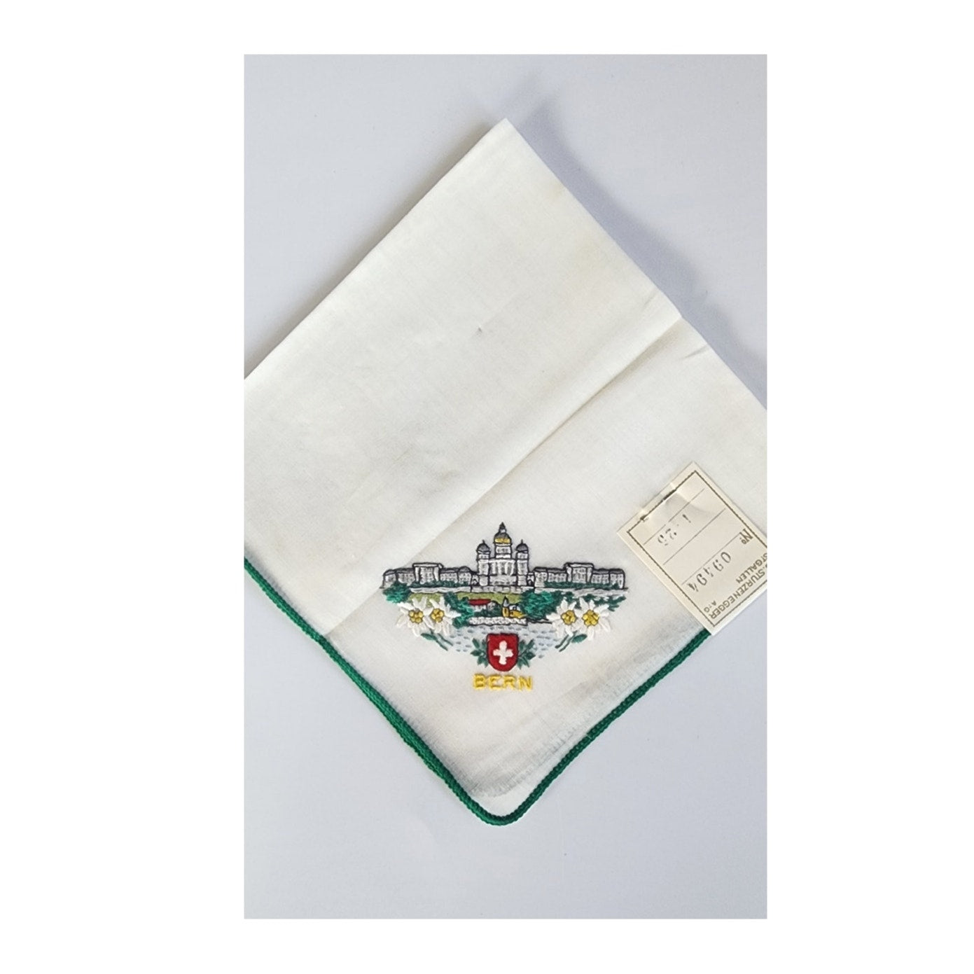 Vintage Embroidered Handkerchiefs Lot of Seven /European City Countries France Oslo Bern Vienna Basel