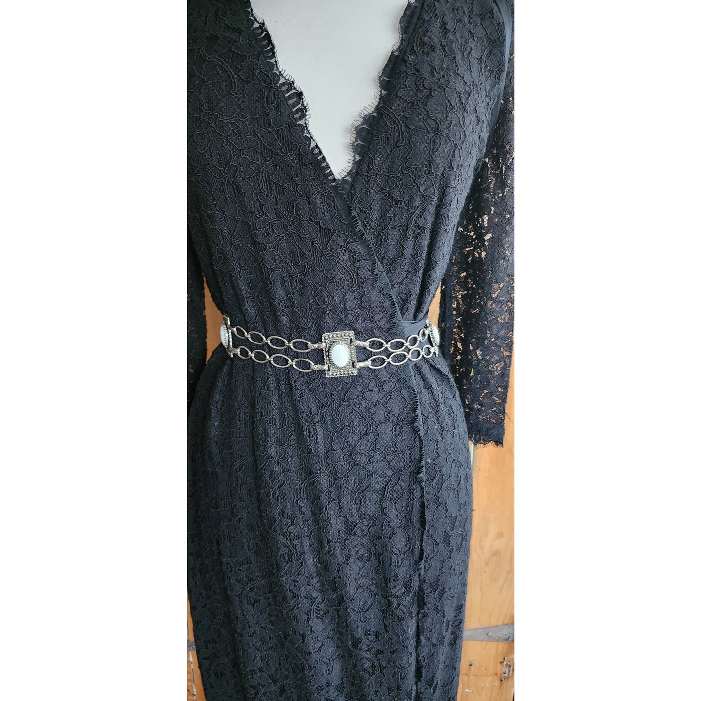 Vintage 60s Chain Belt Silver Link White Enamel