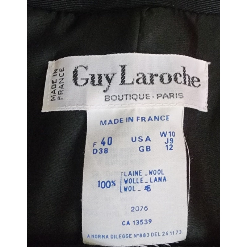 Vintage 1980s Guy Laroche Fitted Blazer Red Wool Jacket Diagonal Buttons / M