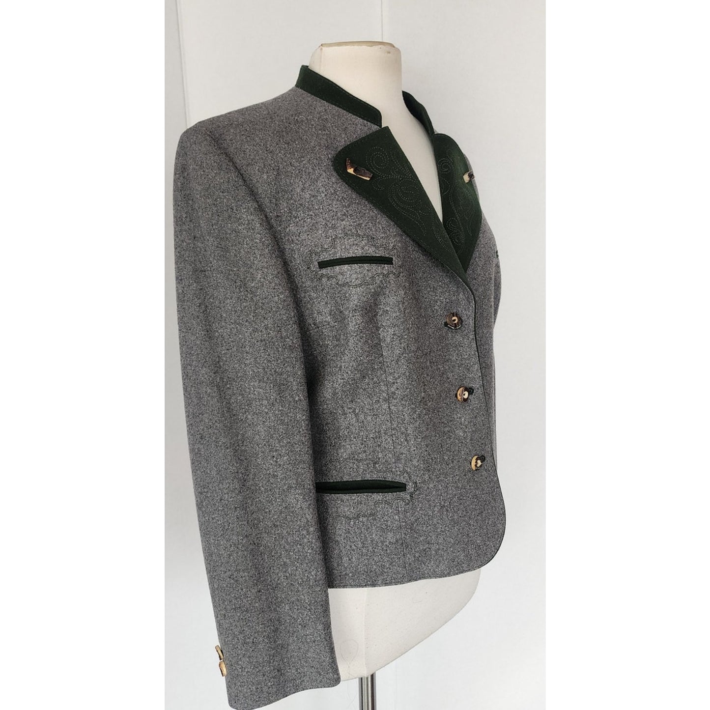 Vintage LODENFREY Riding Jacket Gray Boiled Wool Austria