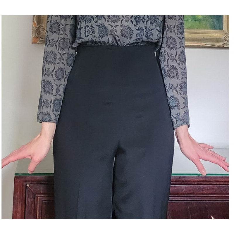 Vintage 90s High Waisted Black Pants Sylvia Heisel / S