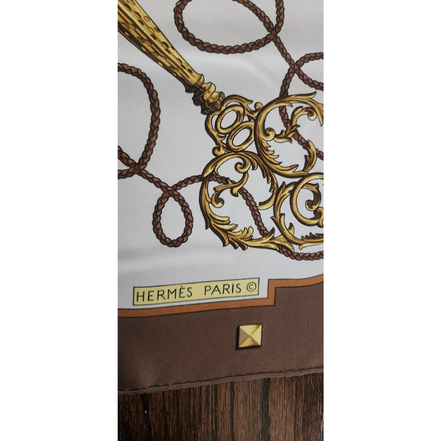 Vintage HERMÈS Silk Scarf Les Clés Clefs Keys Carré 90 Cathy Latham