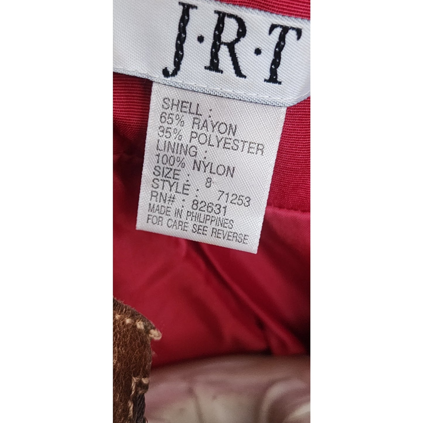 Vintage 90s Burgundy Red Spring Coat Rayon with White Buttons / M