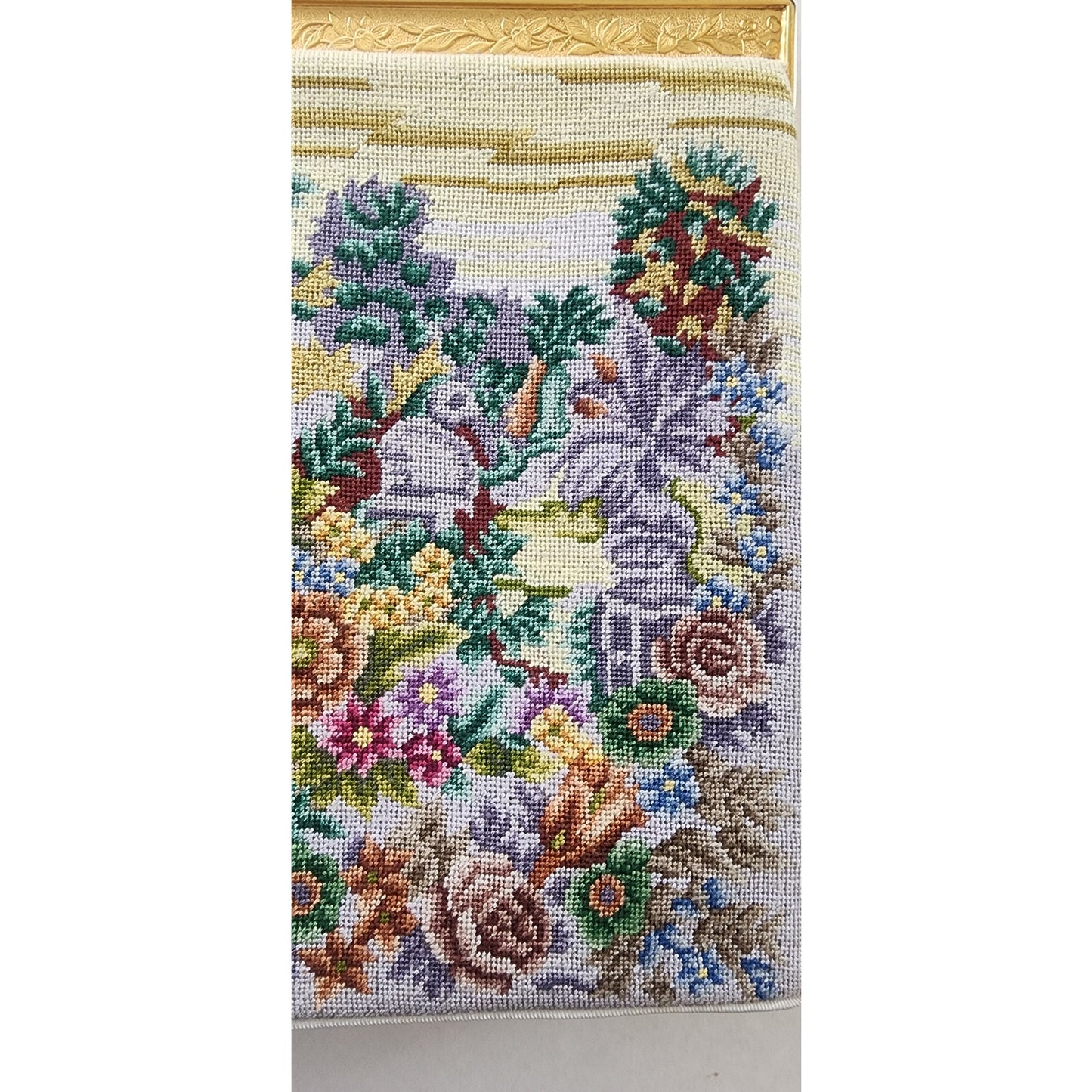 Vintage 50s Tapestry Bag Colorful Weave Baroque Rococo Pastoral