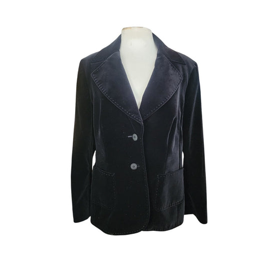 Vintage Escada Blazer Black Velvet Jacket / 44