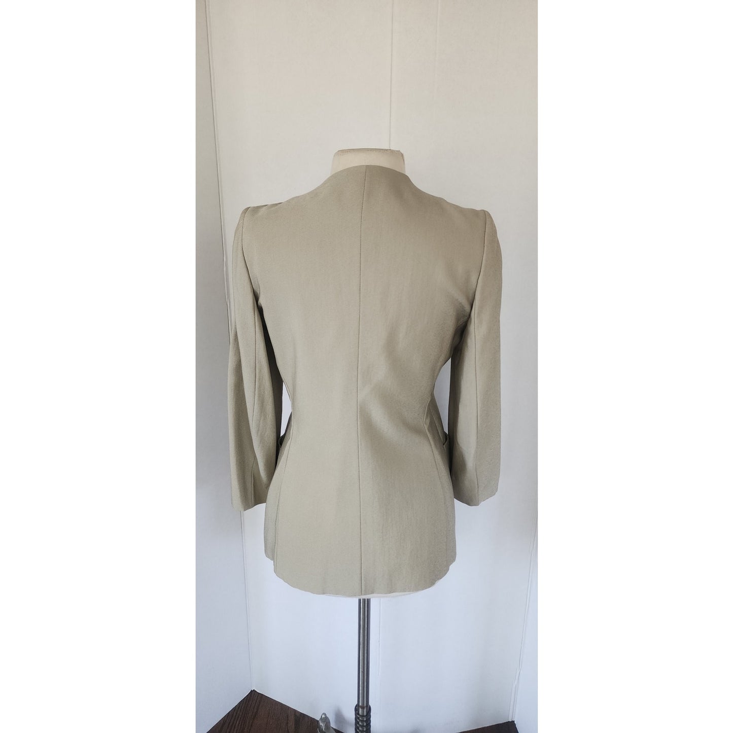 Vintage 90s Pant Suit Beige Cotton Rayon Joan & David / Small