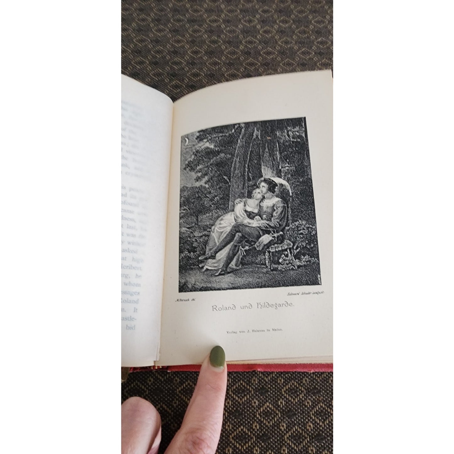 Antique Book Legends of the Rhine 1869 German Folk Tales Illustrated Red Cloth Gilding