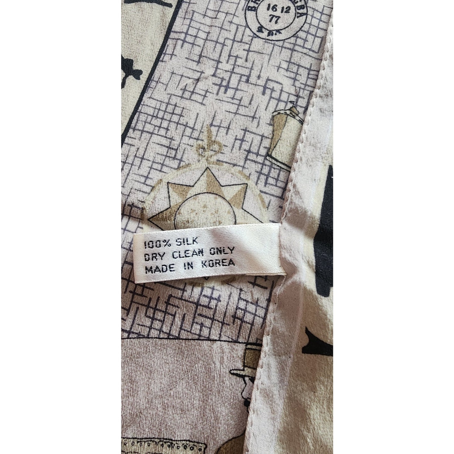 Vintage Souvenir Scarf Capital Cities Architecture Favolosa Silkprint