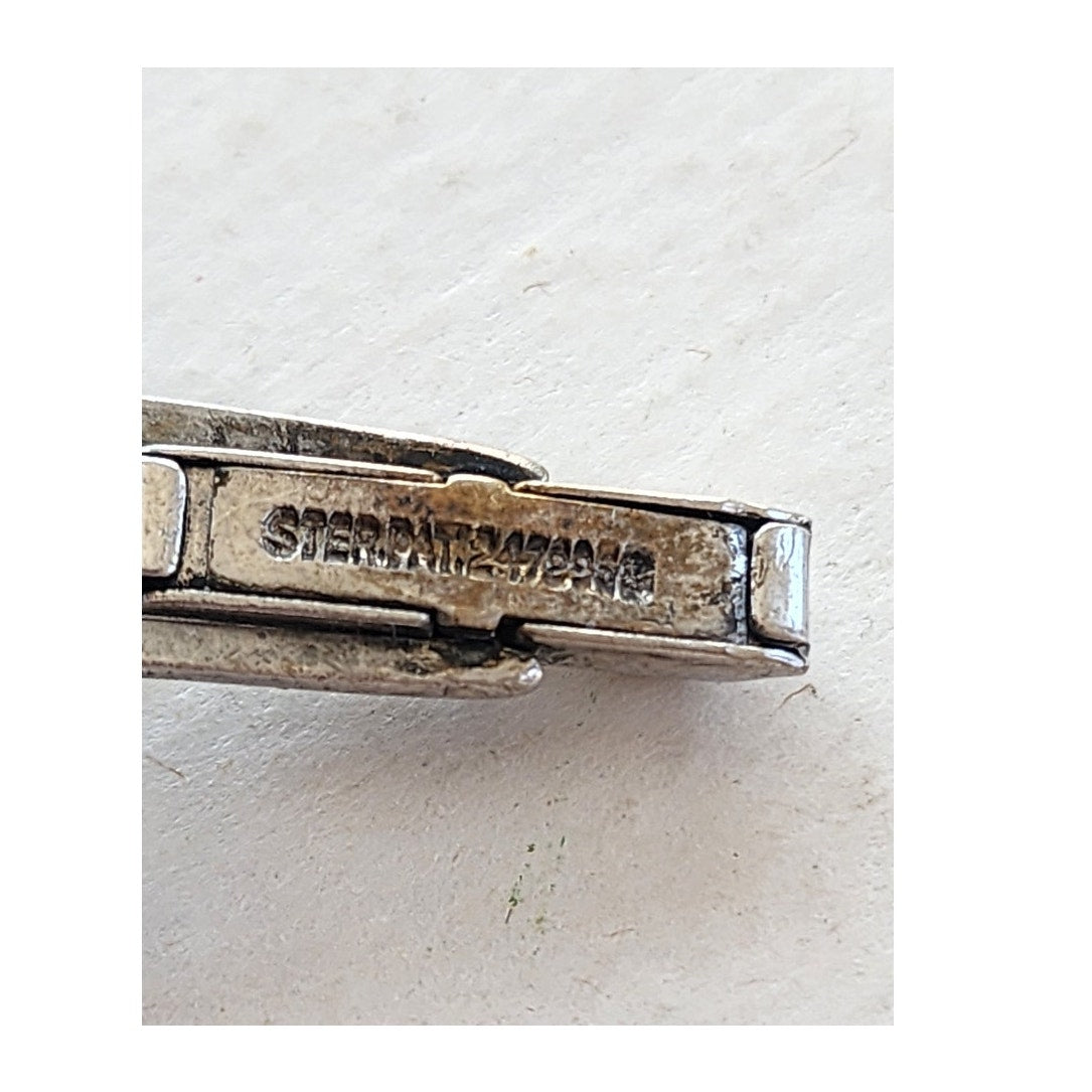 Vintage Sterling Silver Cufflinks w/Diamonds Comedy Tragedy Theater Masks