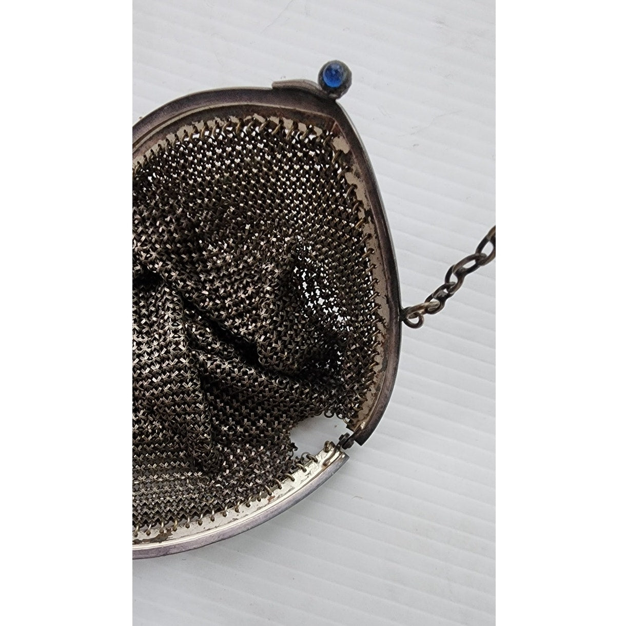 Antique Chain Mail Purse Silver Mesh Handbag