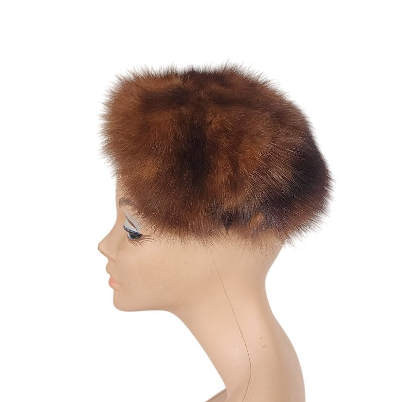 Vintage 50s Bes-Ben Hat Brown Sable Fur