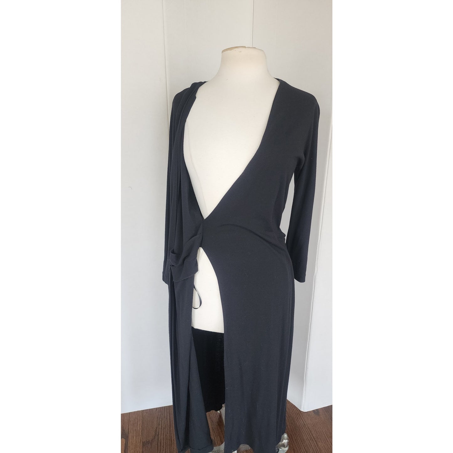Vintage Max Mara Black Dress Wrap Style / S