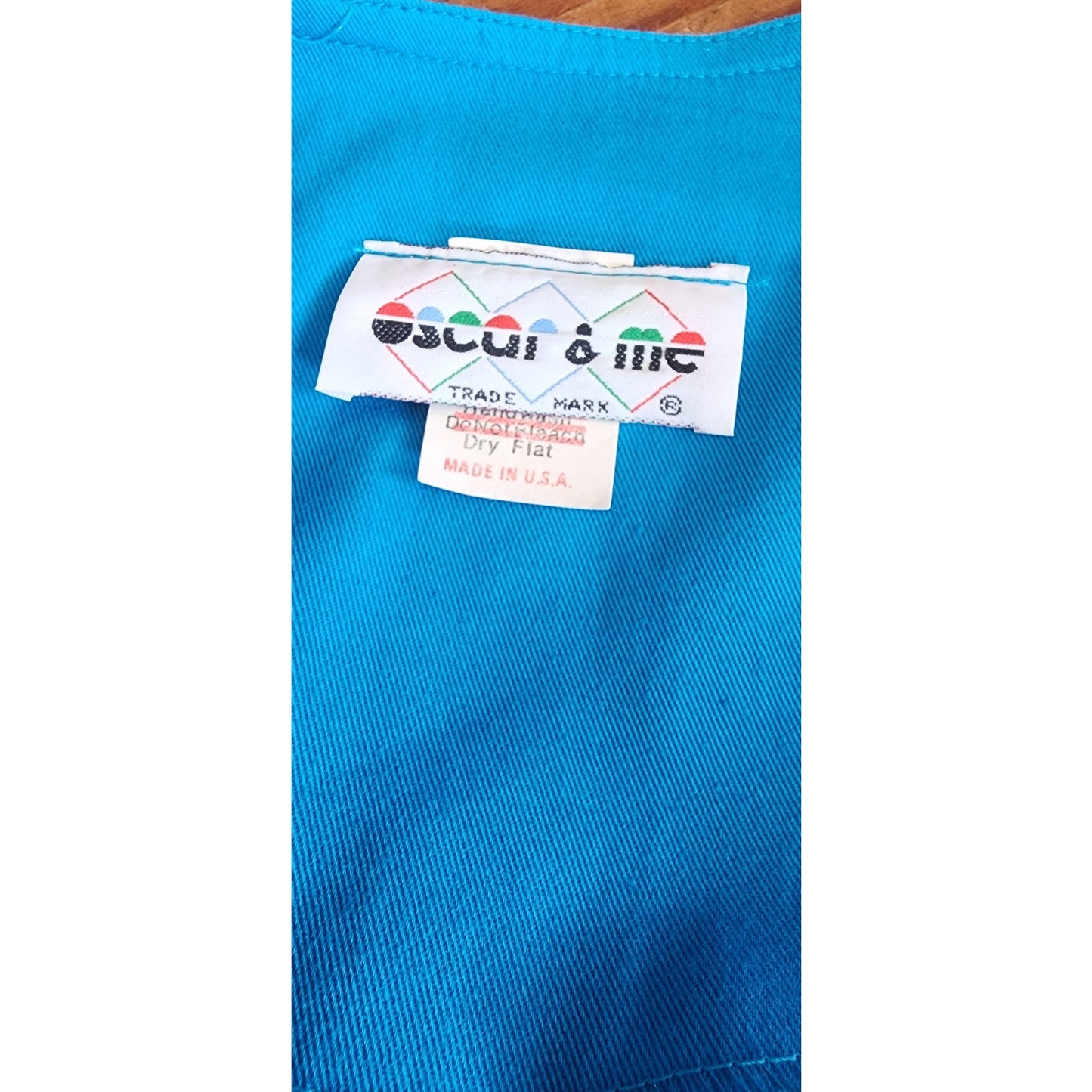 Vintage 90s Blue Jacket + Shorts Set w/Gold Chain Tassels by Oscar & Me Medium