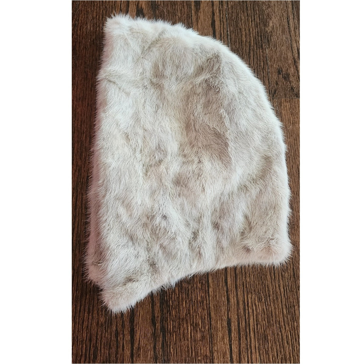 Vintage 1960s Gray Fur Hat Hood Silver Mink