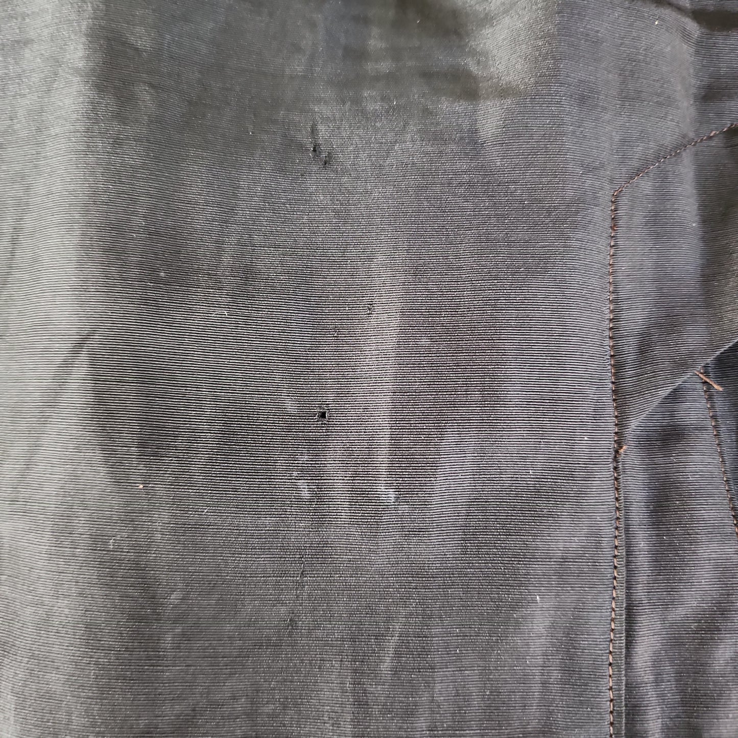 Edwardian Black Silk Day Dress Half Sleeve Large