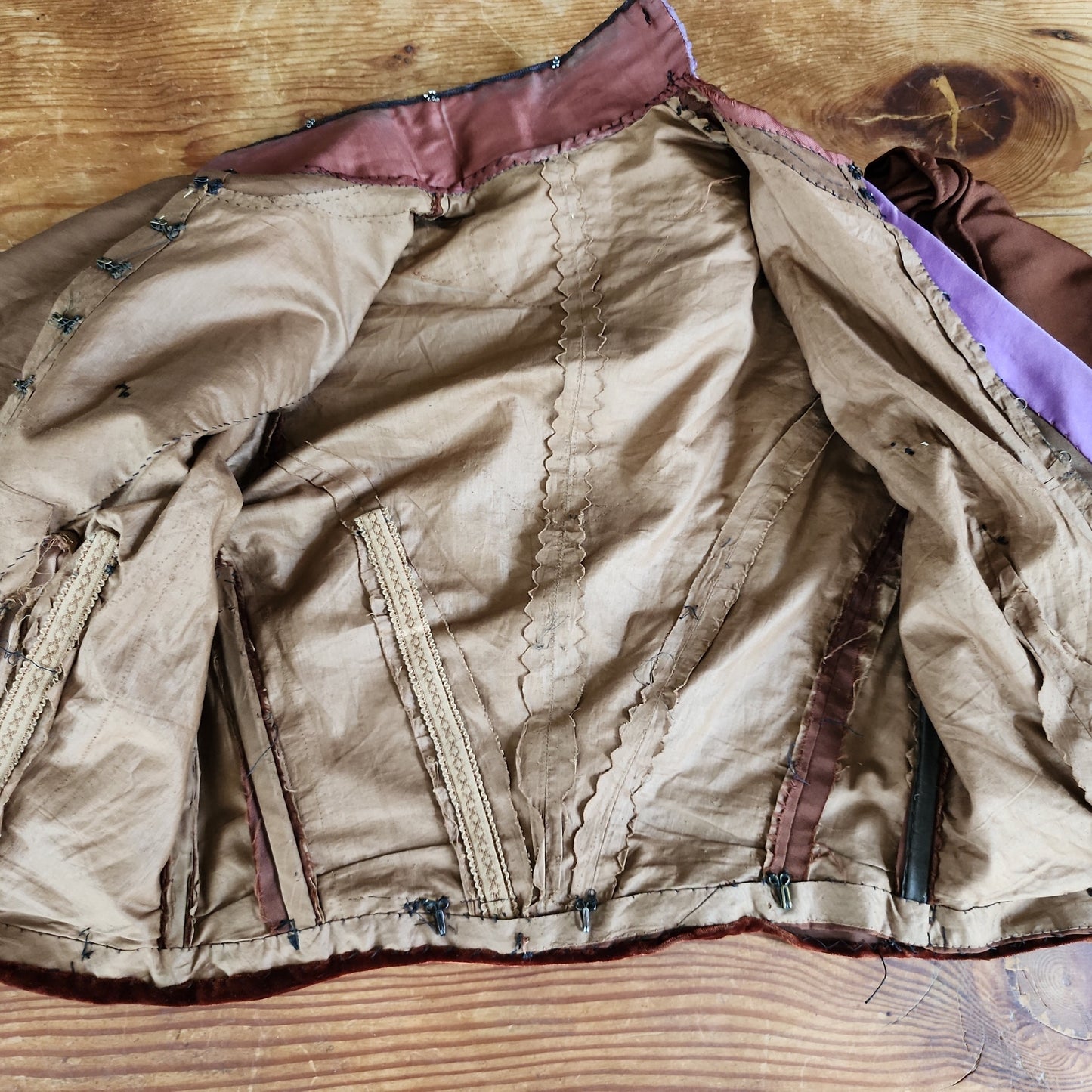 Edwardian Silk Beaded Jacket Brown Purple