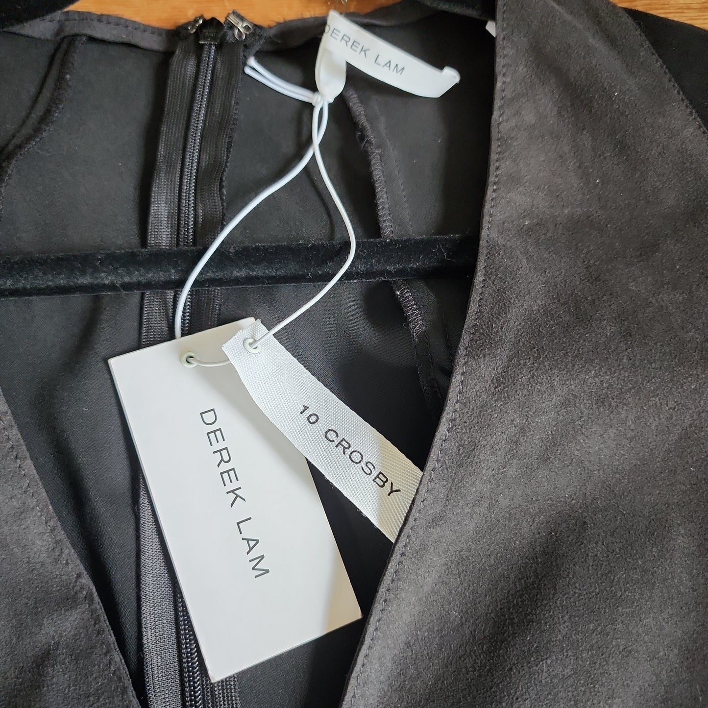 Derek Lam Dress Black & Gray Faux Suede / NWT / M