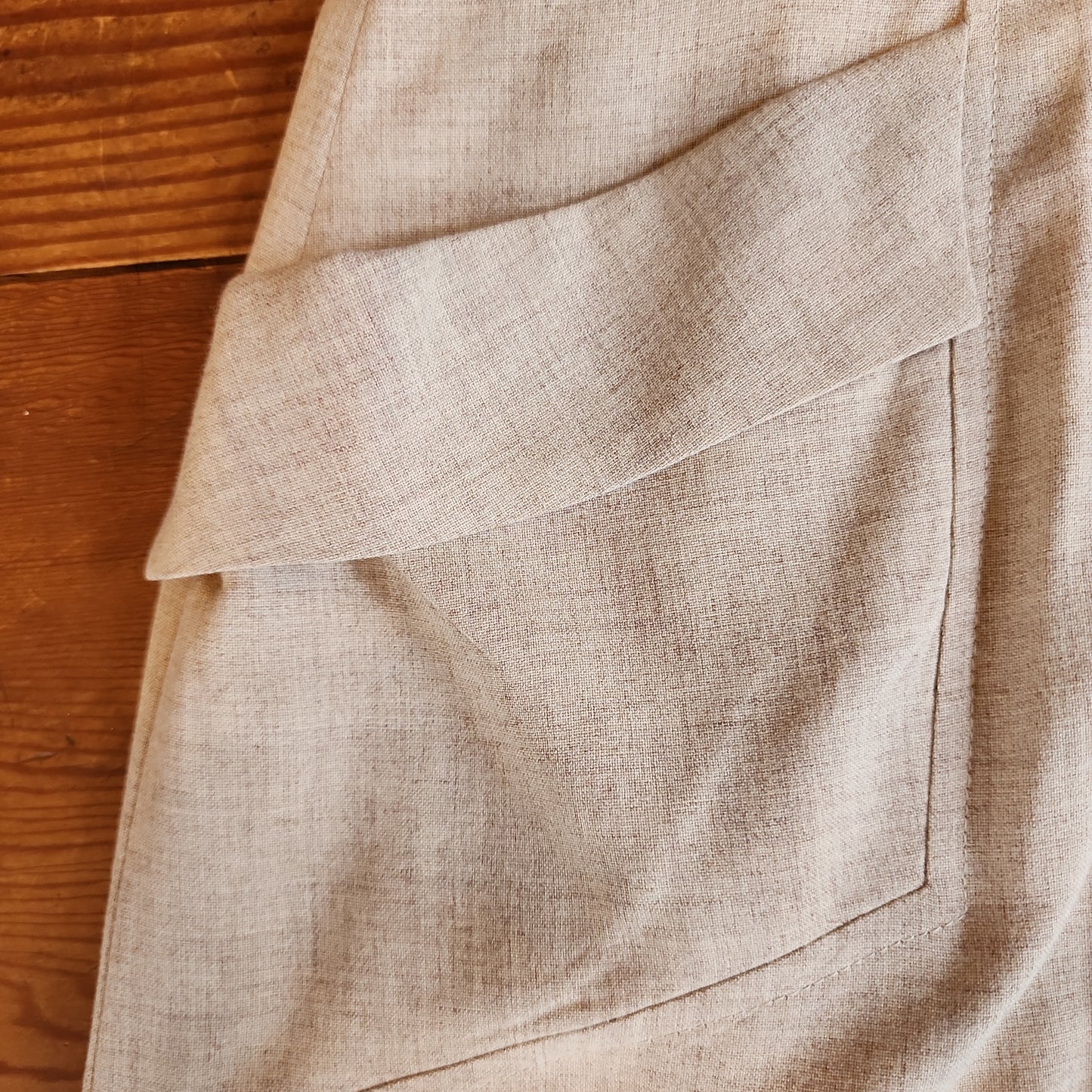 40s Beige Wool Shirtwaist Dress by Jack Mann