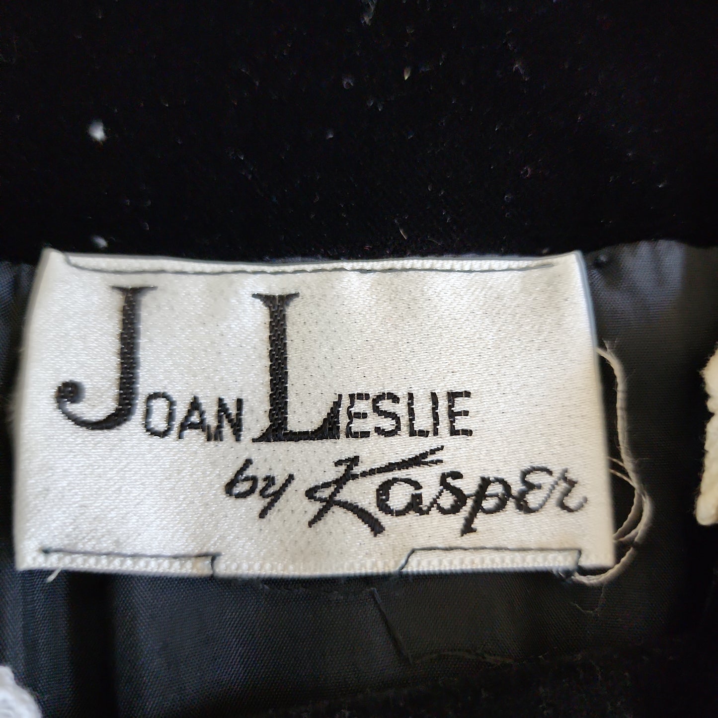 80s Black Velvet Dress White Lace Collar Joan Leslie Kasper