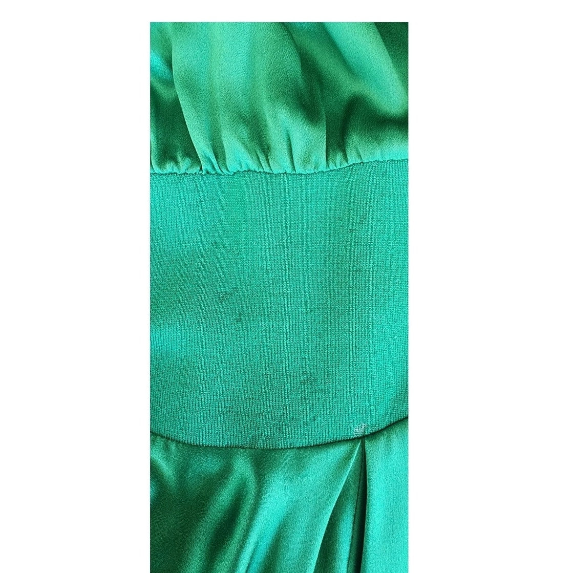 Vintage 2000s Yves Saint Laurent Green Silk Dress Asymmetrical Hem NWT Tom Ford Era