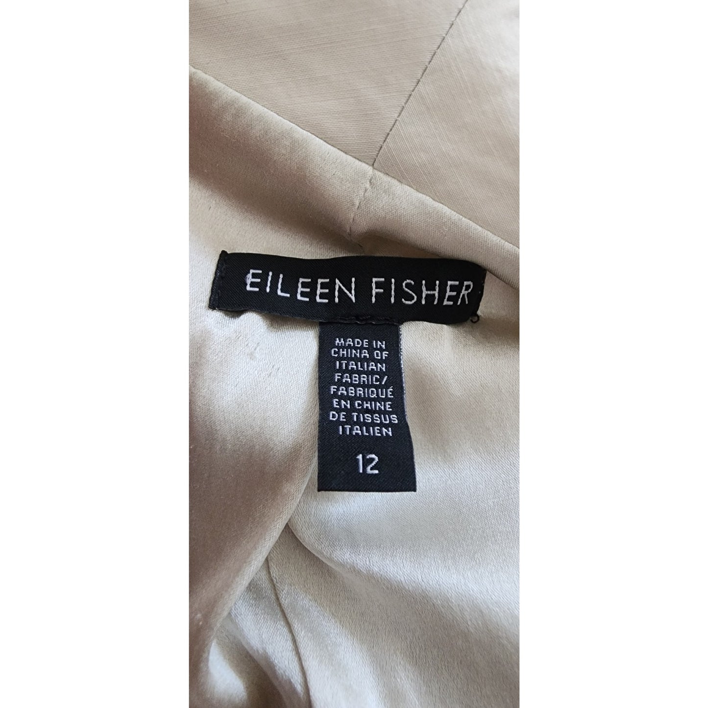 Eileen Fisher Long Blazer Off White Ramie Blend