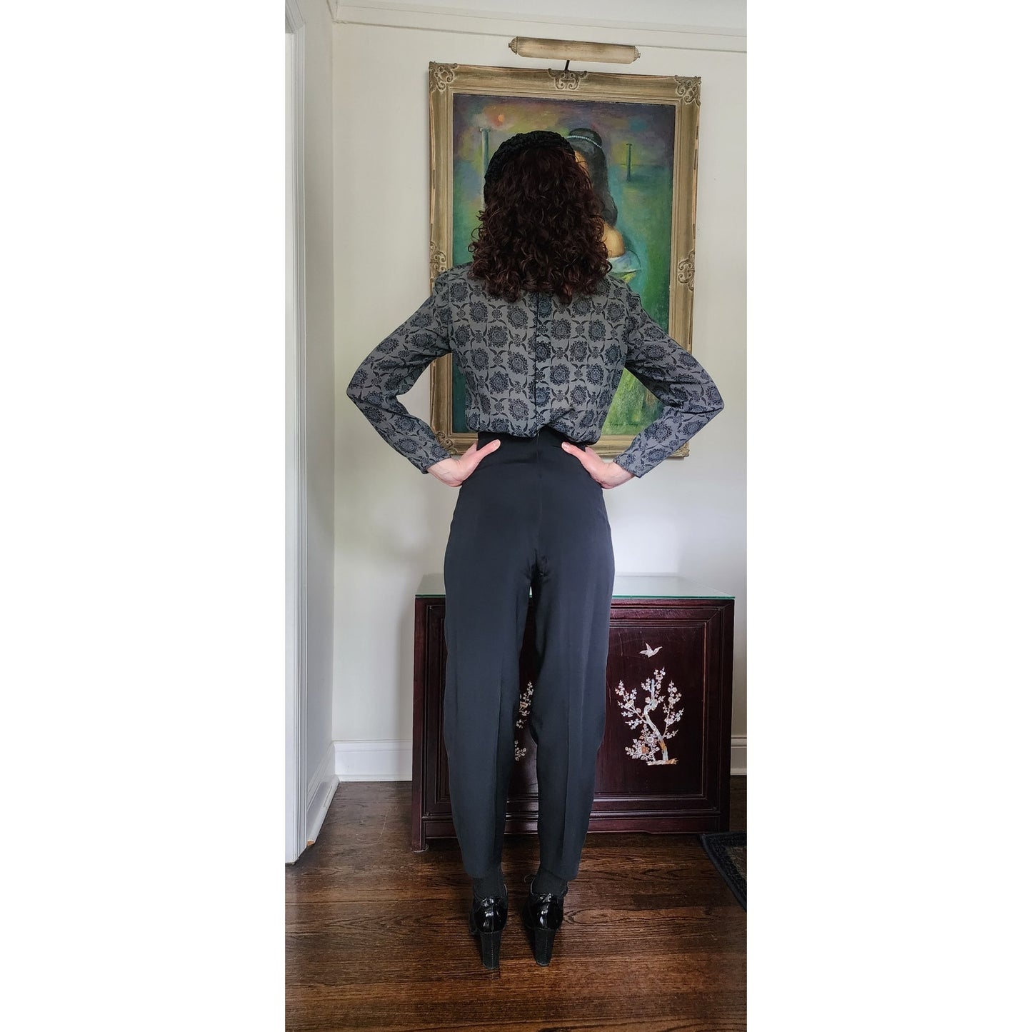 Vintage 90s High Waisted Black Pants Sylvia Heisel / S