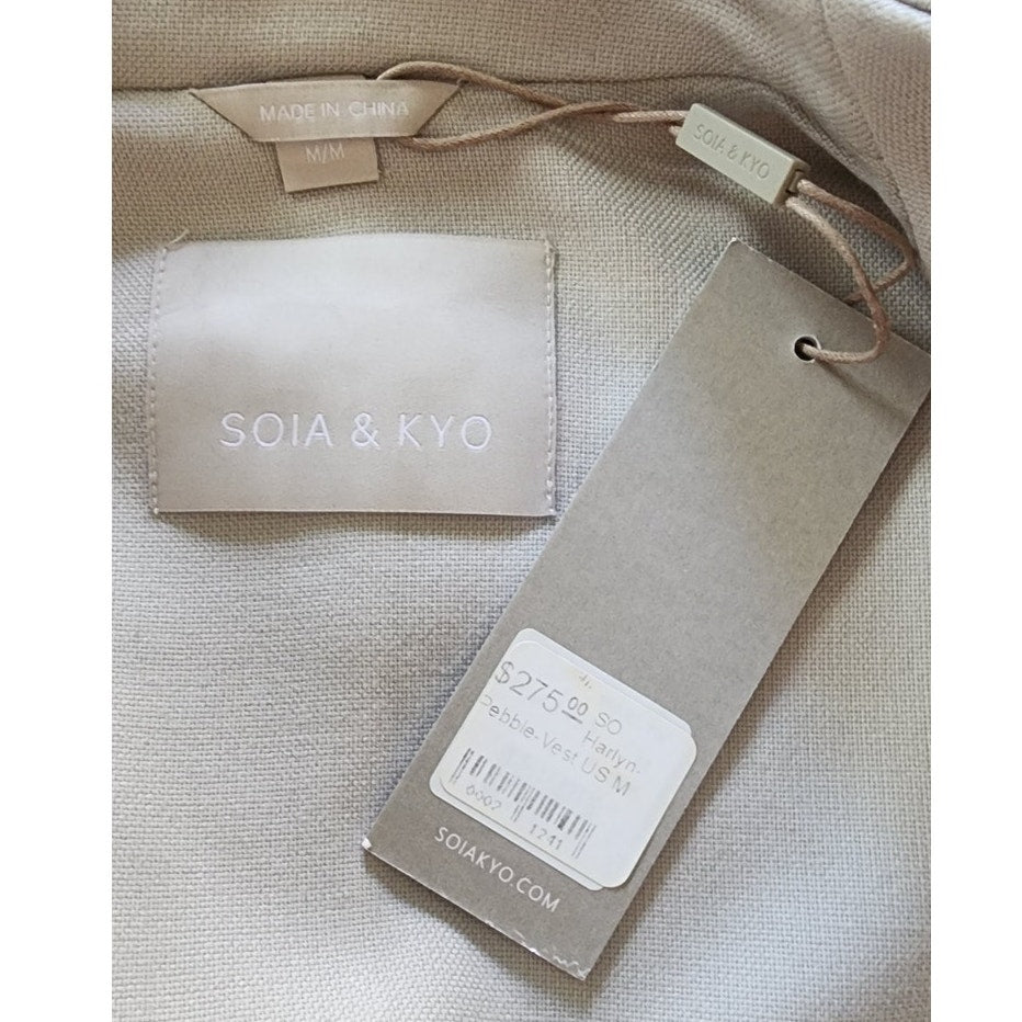 SOIA & KYO Harlin Pebble Vest / Gray Duster New With Tags / M
