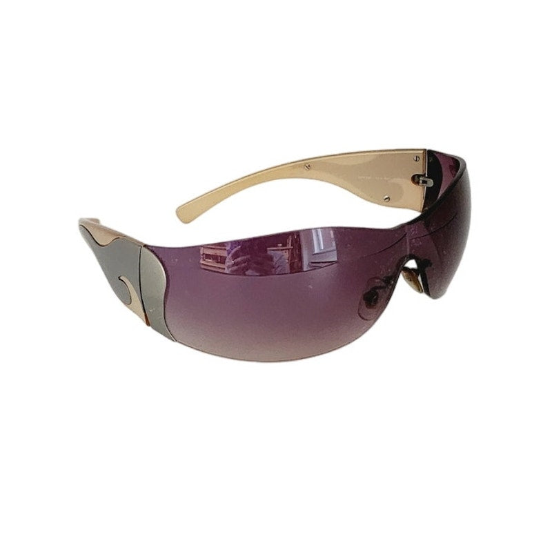 Vintage Prada Chrome Wave Brown Sunglasses Polarized SS 2004 SPR 58F