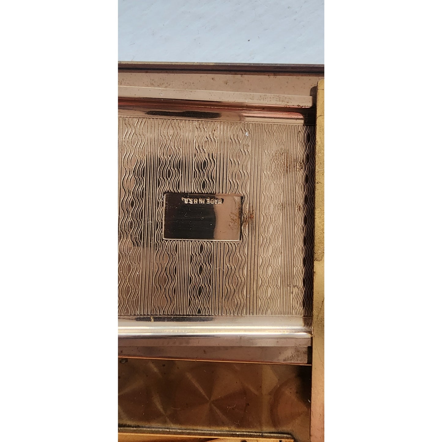 Vintage 50s Compact Purse Makeup Case Mother of Pearl