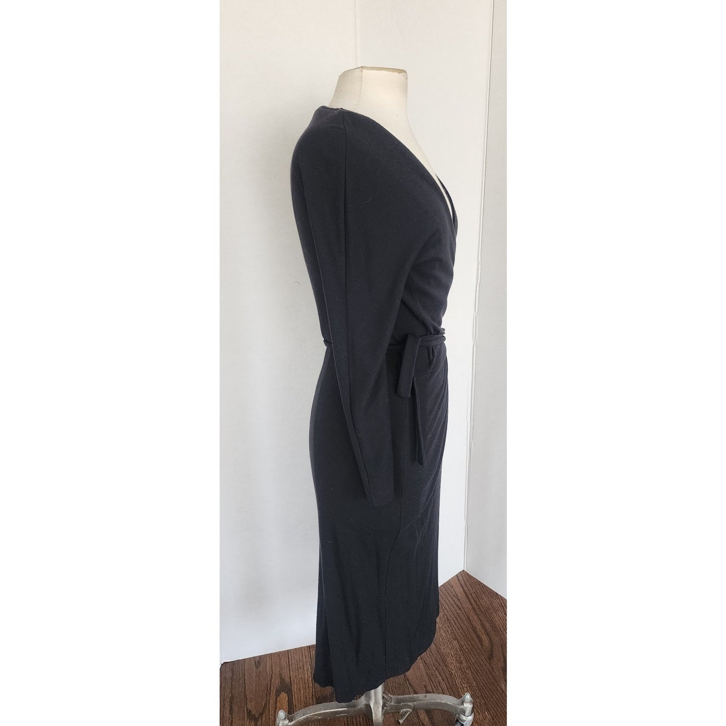Vintage Max Mara Black Dress Wrap Style / S