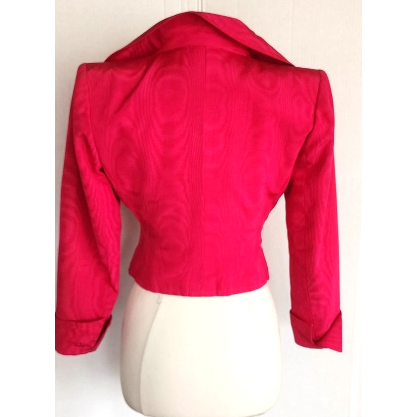 Vintage 90s YSL Saint Laurent Blazer Fuschia Silk Rive Gauche