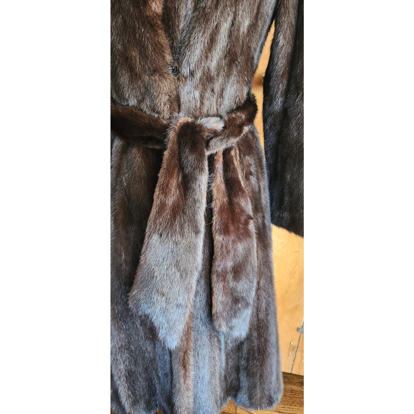 Vintage 70s Brown Mink Fur Coat Belted / Rosenthal Furs / S