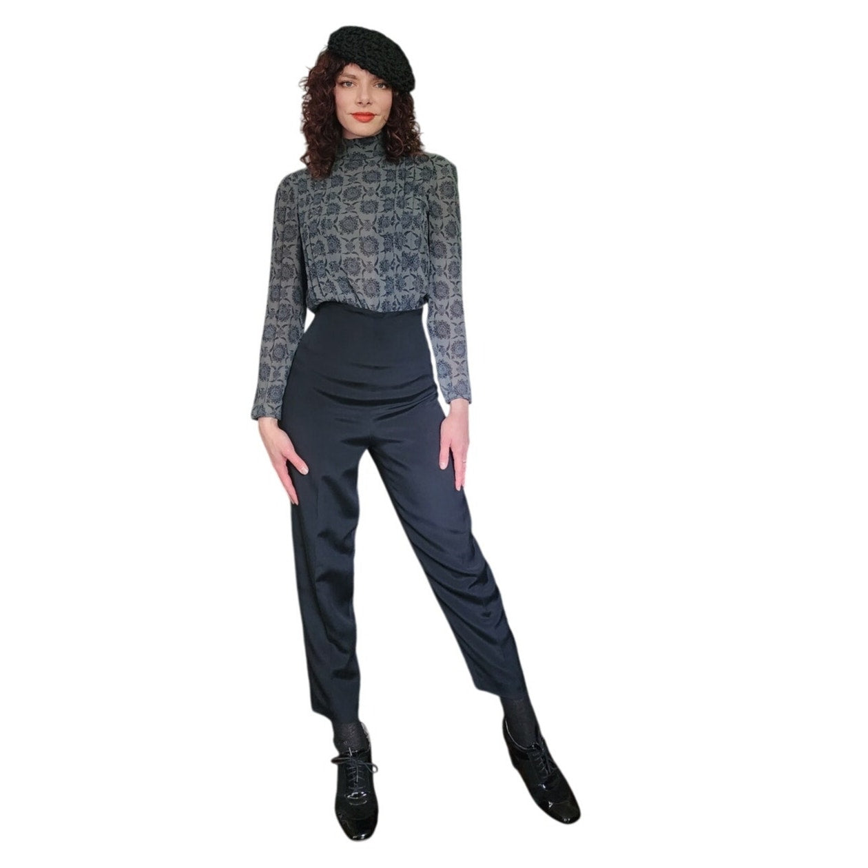 Vintage 90s High Waisted Black Pants Sylvia Heisel / S