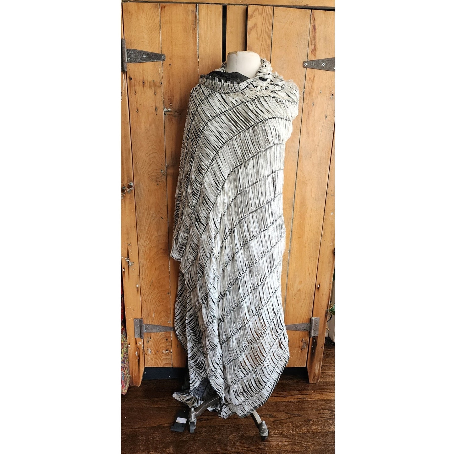 Vintage 2000s Armani Silk Wrap Oversized Striped Shawl Scarf NWT