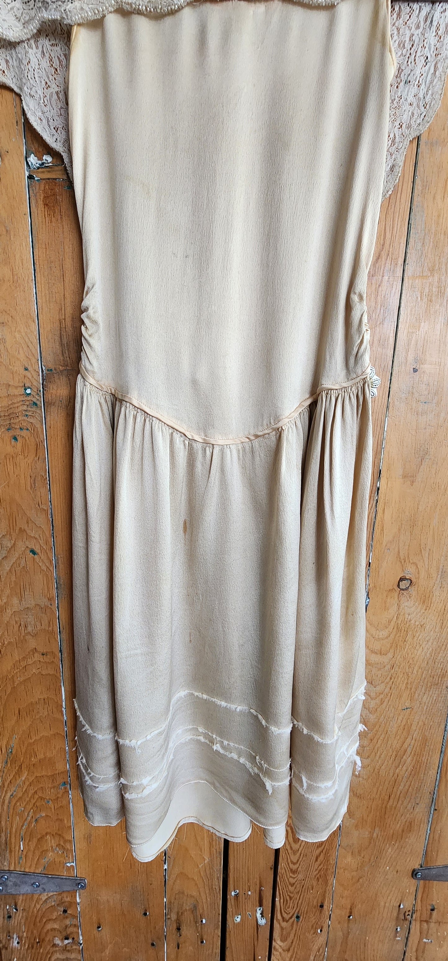 20s Cream Satin & Lace Dress AS IS  Junior Size / XS