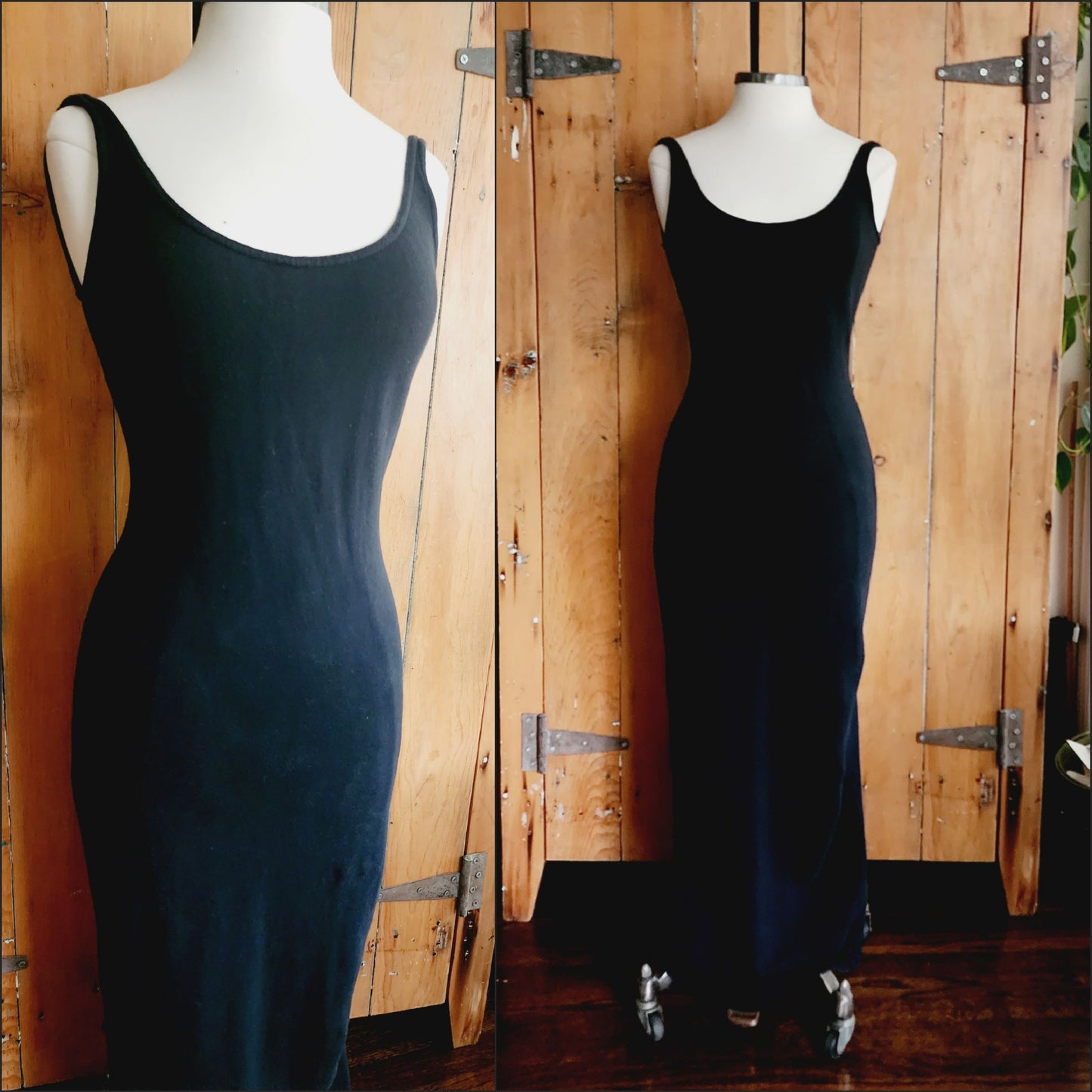 90s Isaac Mizrahi Dress Bodycon Long Black Sleeveless M