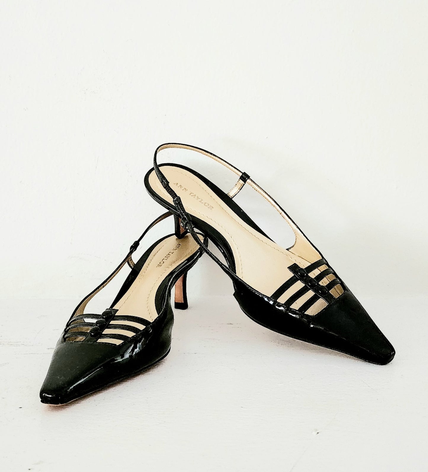 90s Ann Taylor Kitten Heel Slingbacks Dark Brown 6.5